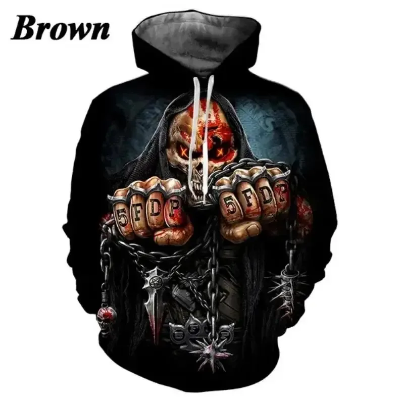 Men's and Women's Five Finger Death Punch Hoodies 3D Printing Casual Autumn Winter Sweatshirts Hip-hop Rock Hoodie