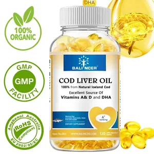 Naturlig tran softgels - Rik på Omega-3 EPA DHA vitamin A D - Støtter hjerte-hjerne-immune ledd og øyehelse