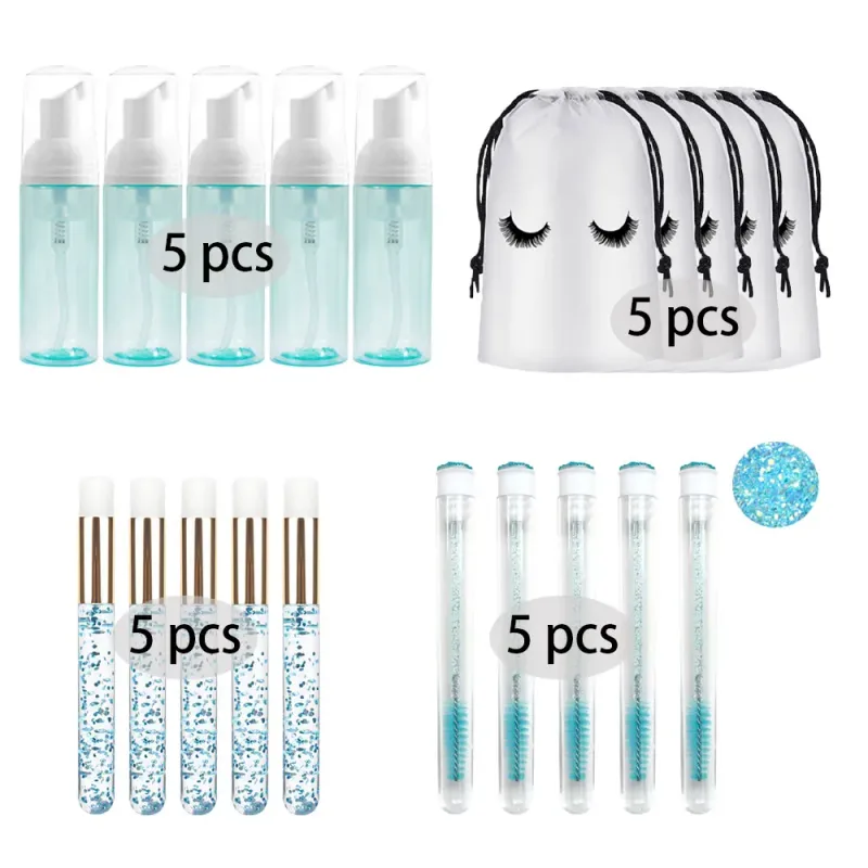20/40Pcs 60ml Plastic Refillable Leakproof Empty Foam Pump Bottles Lash Shampoo Kit Travel Soap Dispenser Face Wash Makeup Tools