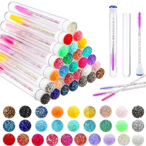 50/100 Uds. Tubo de cepillo de pestañas reutilizable para extensión de pestañas varitas para rímel desechables cepillo aplicador de cejas cepillos de pestañas