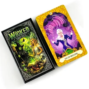 Wicked Tarot Deck 78 cartas de Tarot, juego de cartas de adivinación de bruja mágica de fantasía, juego de mesa de Tarot de predicción del destino, juegos de Halloween, regalo