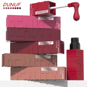 8-Color Lip Matte Smooth Easy-to-Apply Square Gloss Tube Velvet Waterproof Three-Dimensional Sexy Plumping Lipstick Makeup