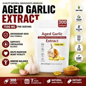 Yaşlı Sarımsak Özlü Softgels Kokusuz Bağışıklık Dengesini Destekleyici Antioksidan Zengin Günlük Formül 7500 Mg Kalp Canlılığı 300 Softgels