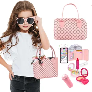 Little Girls Play Purse Kids Pretend Play Purse Κινητό τηλέφωνο/Μακιγιάζ/Κλειδιά Πριγκίπισσα Μακιγιάζ Πορτοφόλι για κορίτσια Χριστουγεννιάτικο δώρο γενεθλίων