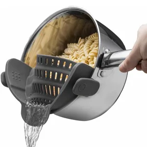 Silikoninen keittiösiivilä Kiinnike kattiloihin ja pannuihin Tyhjennysritilä Pasta-nuudeli Vihannes-hedelmäsiivilä Siivilä Keittiölaitteet