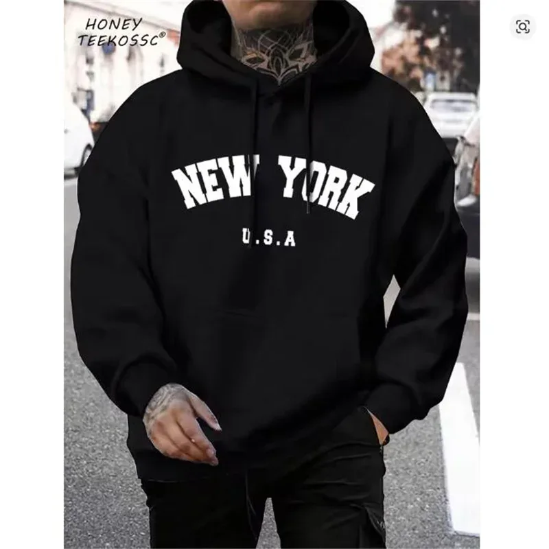 Brooklyn Est 1998 New York Printing Pánské Mikiny Harajuku Crewneck Mikina Móda Oversize Hoody Podzimní Pohodlná tepláková souprava