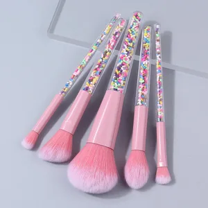Набор кистей для макияжа Candy Sprinkle, 5 шт., розовые мягкие синтетические кисти для лица и глаз