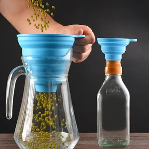 Gel Corong Silikon Boleh Dilipat Isi Hopper S/L untuk Pengumpan Botol Balang Dapur Pemindahan Petrol Minyak Enjin Auto Wain