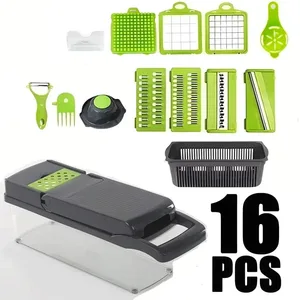 Vegetable Cutter Multifunctional Kitchen Tool 5-in-1 Food Chopper for Tomato Carrot Cheese Onion Handheld Slicer Dicer Grater