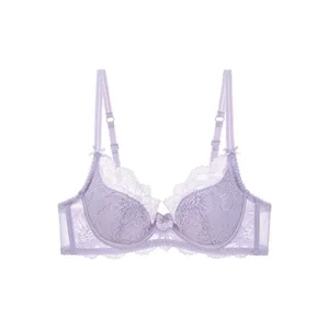 Sostenidor minimitzador atractiu d'encaix francès, còmode i suau, anti-caiguda, Pure Desire, sostenidor de figura completa 32-38 A-C