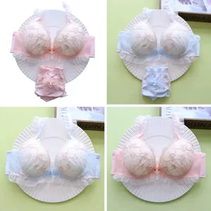 Sexy Spitzen-Dessous-Set für Damen, Push-Up-Bügel-BH mit tiefem Ausschnitt, atmungsaktiv und bequem