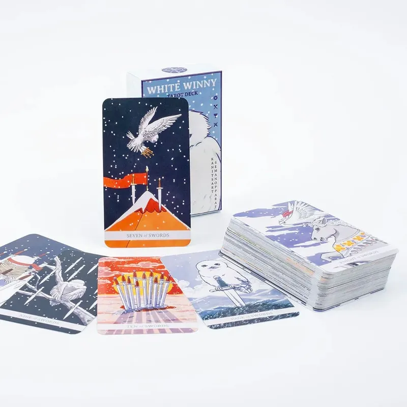 White Winny Tarot Fortune Telling Divination Mazzo da 80 carte e guida in PDF per letture intuitive e gioco da tavolo per la scoperta di sé
