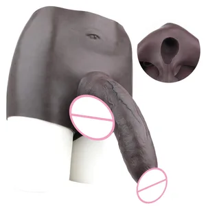 Silicone Strap-On Black Penis Sleeve Condom Sex Toy Para sa Mga Lalaki Dick Enlargement Adult Realistic Hollow Dildo Pantalon Cover ng Titi